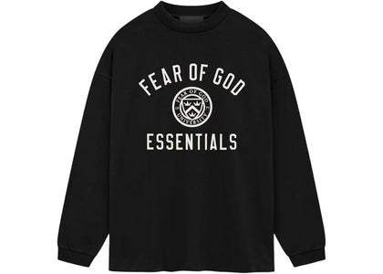 Fear of God Essentials Jersey Long Sleeve Tee (FW24) Black - authentic Fear of God apparel