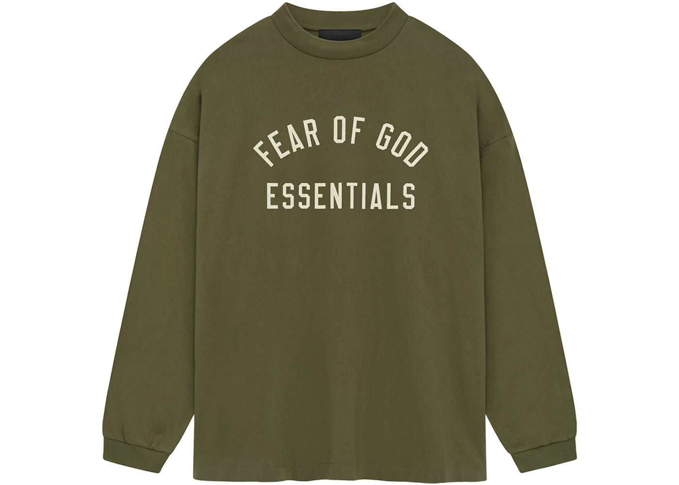 Fear of God Essentials Jersey Long Sleeve Tee Military - vue 360