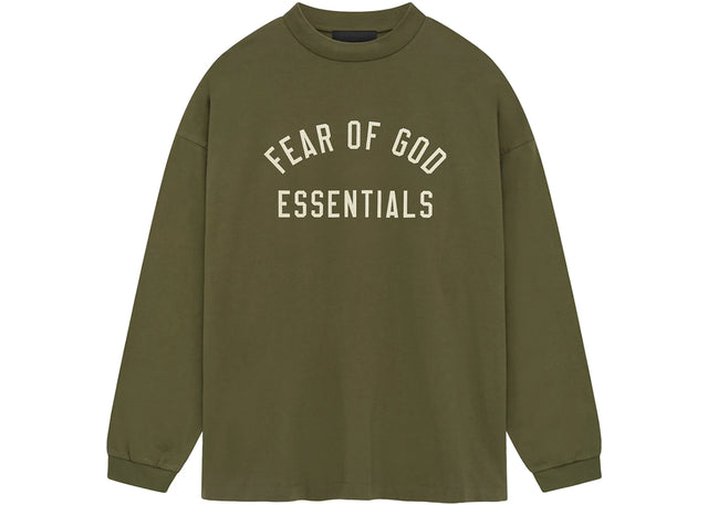 Fear of God Essentials Jersey Long Sleeve Tee Military