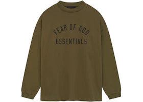 Fear of God Essentials Jersey Long Sleeve Tee Olive - authentic Fear of God apparel