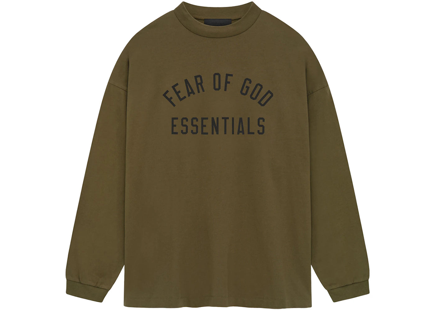 Fear of God Essentials Jersey Long Sleeve Tee Olive - vue secondaire A