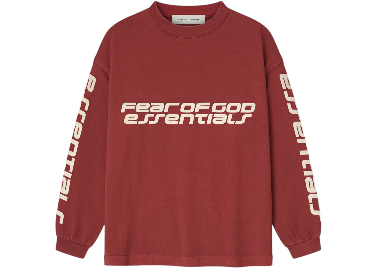 Fear of God Essentials Kids Classic Long Sleeve Tee Crimson - vue secondaire A