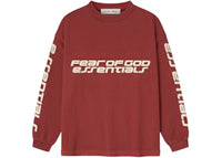 Fear of God Essentials Kids Classic Long Sleeve Tee Crimson