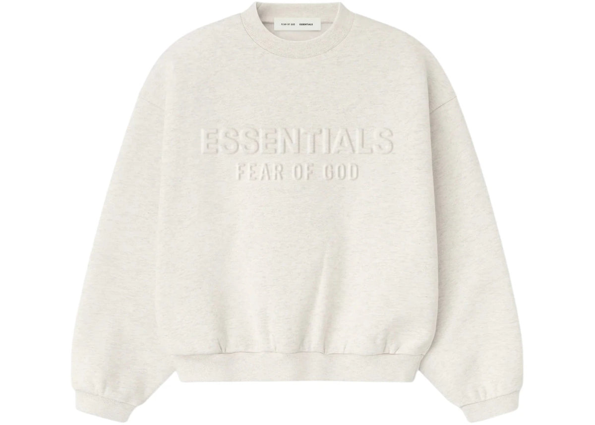 Fear of God Essentials Kids Embossed Classic Crewneck Sweatshirt Oatmeal Heather - vue secondaire A