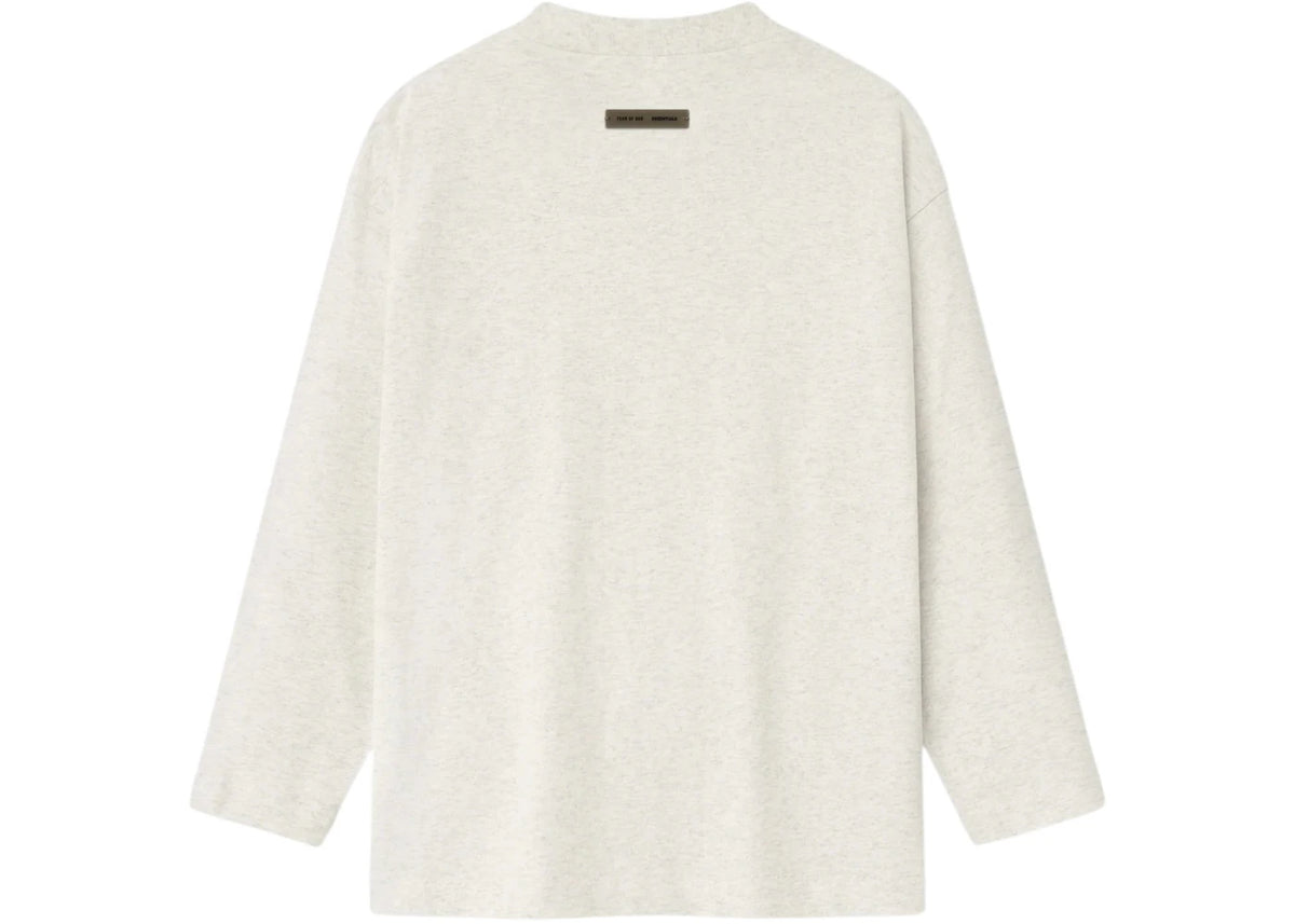 Fear of God Essentials Kids Embroidered Classic Long Sleeve Tee Oatmeal Heather - vue secondaire B