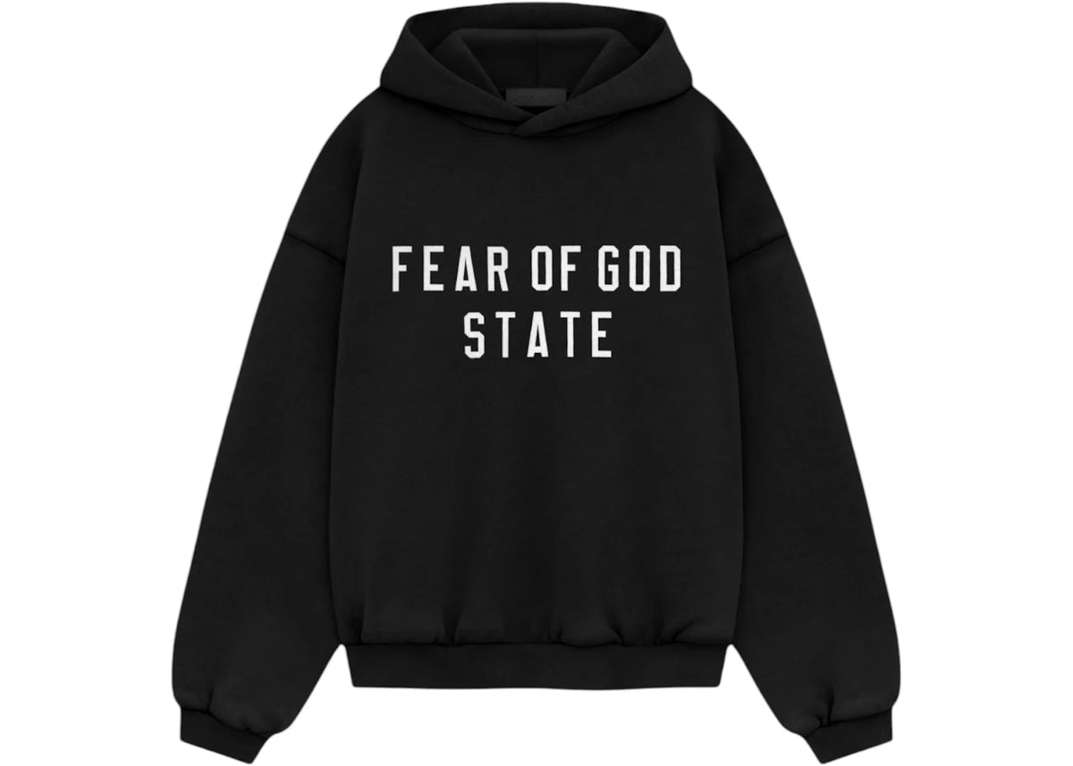 Fear of God Essentials Kids Heavy Fleece Hoodie (FW24) Black - vue secondaire A