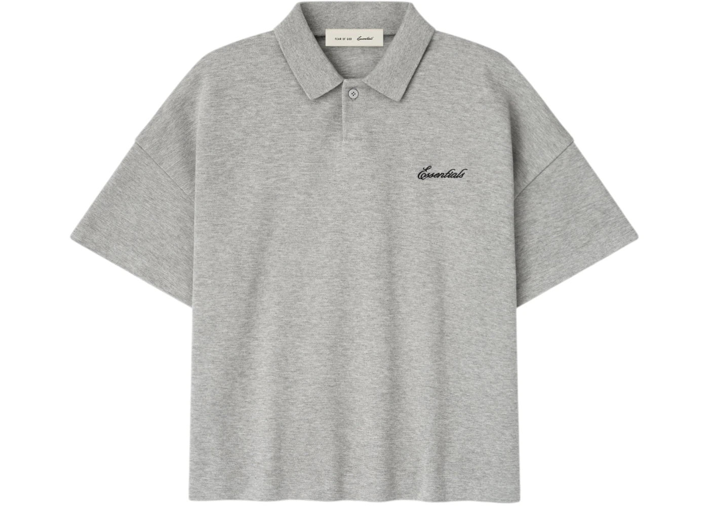 Fear of God Essentials Kids Pique Signature Classic Polo Concrete Heather - vue secondaire A