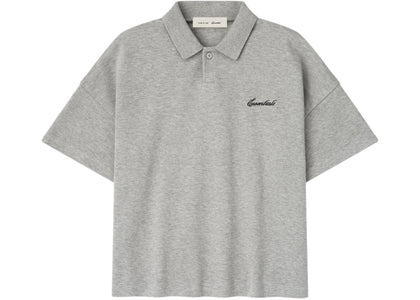 Fear of God Essentials Kids Pique Signature Classic Polo Concrete Heather - product view 2