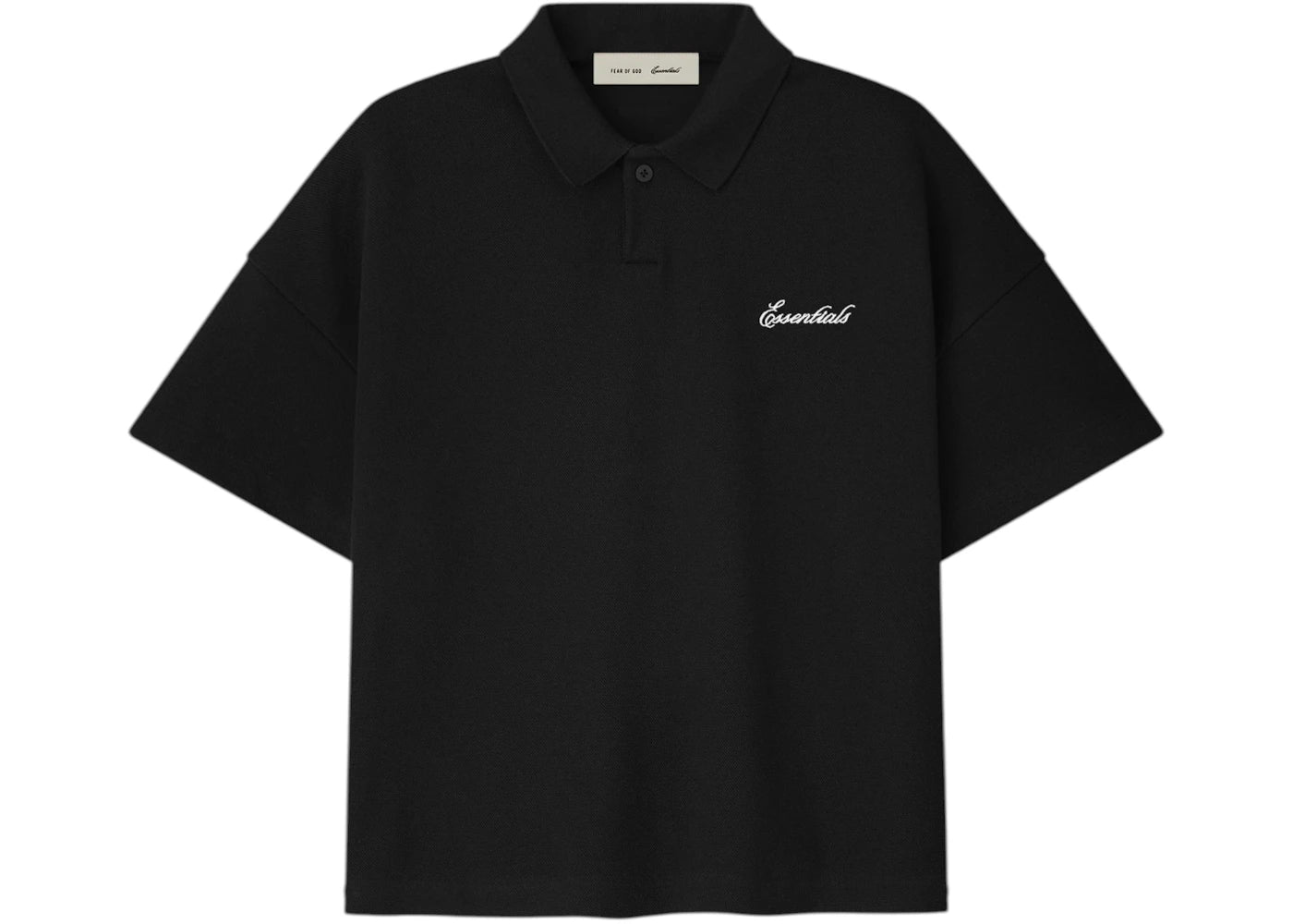Fear of God Essentials Kids Pique Signature Classic Polo Vintage Black - vue secondaire A