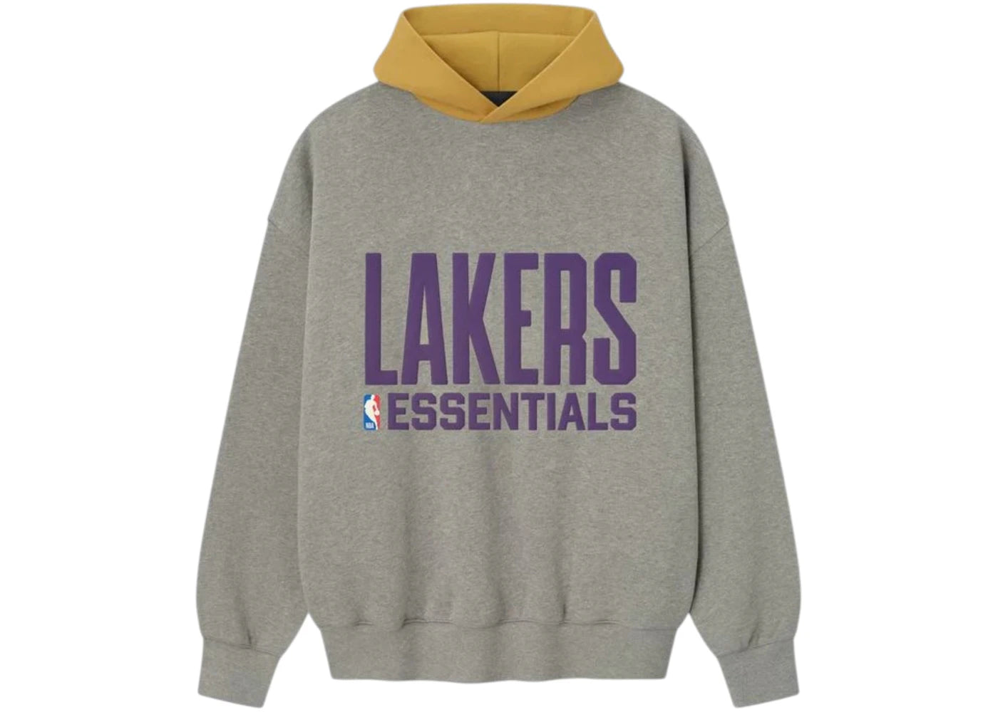 Fear of God Essentials Lakers Sport Hoodie Concrete Heather/Canyon - vue 360