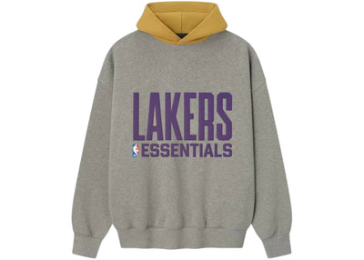 Fear of God Essentials Lakers Sport Hoodie Concrete Heather/Canyon