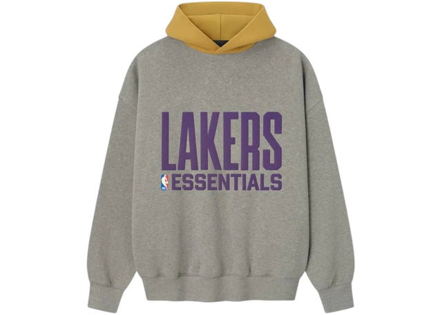 Fear of God Essentials Lakers Sport Hoodie Concrete Heather/Canyon