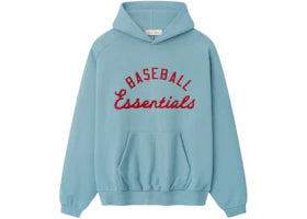 Fear of God Essentials MLB Raglan Sport Hoodie Stone Blue - vue 360