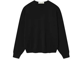 Fear of God Essentials Merino Long Sleeve Crewneck Sweater Jet Black - vue 360
