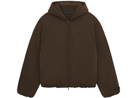 Fear of God Essentials Military Nylon Hooded Bomber Brown - vue 360