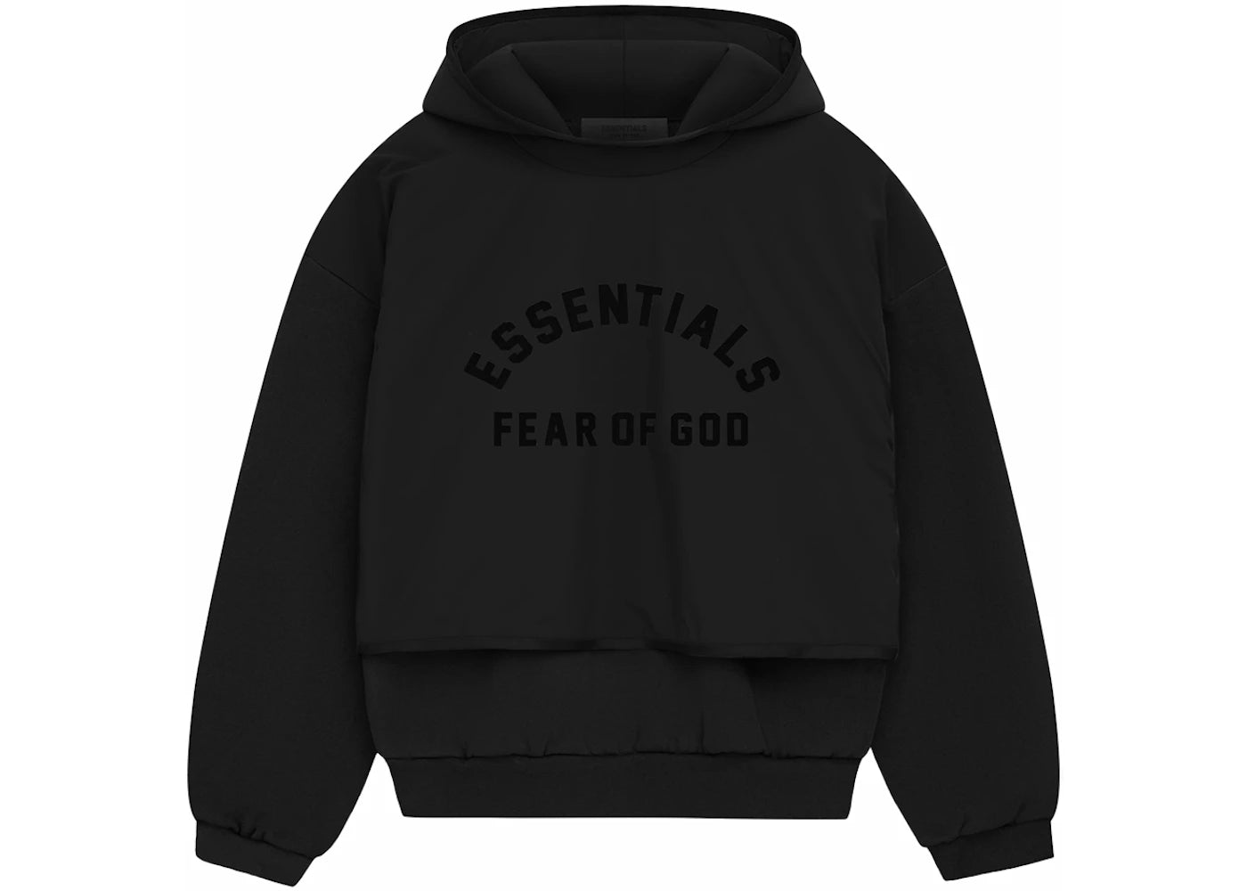 Fear of God Essentials Nylon Fleece Hooded Sweater Jet Black/Jet Black - vue secondaire A