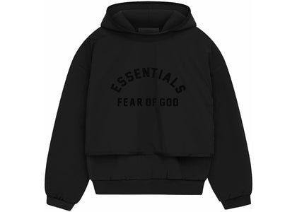 Fear of God Essentials Nylon Fleece Hooded Sweater Jet Black/Jet Black - apparel view 2