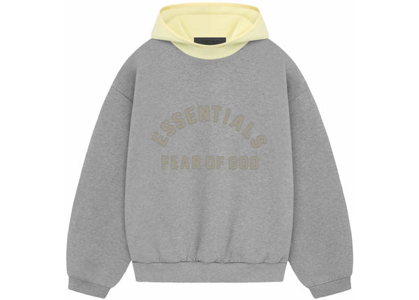 Fear of God Essentials Nylon Fleece Hoodie Dark Heather Oatmeal/Garden Yellow sneakers - authentic Fear of God shoes