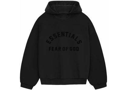 Fear of God Essentials Nylon Fleece Hoodie Jet Black/Jet Black - authentic Fear of God apparel