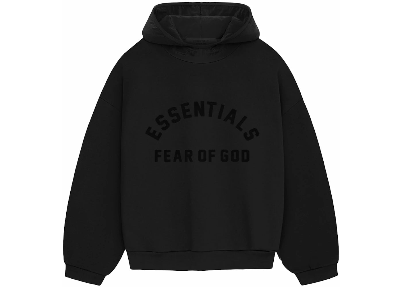 Fear of God Essentials Nylon-Fleece-Hoodie, Tiefschwarz/Tiefschwarz
