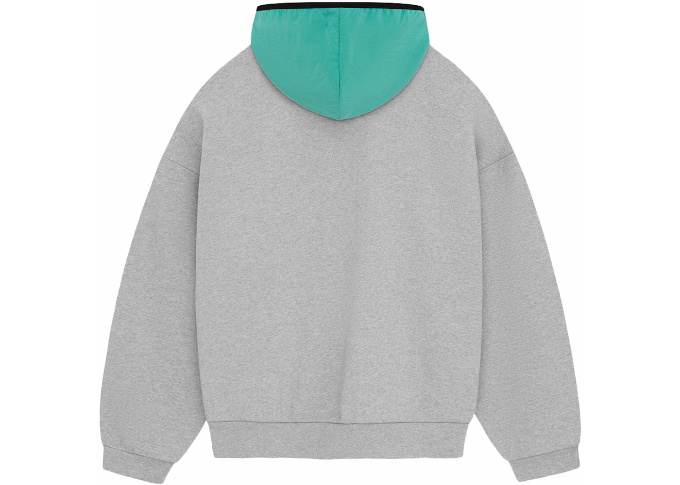 Fear of God Essentials Nylon Fleece Hoodie Light Heather Grey/Mint Leaf - vue secondaire B