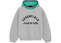 Fear of God Essentials Nylon Fleece Hoodie Light Heather Grey/Mint Leaf
