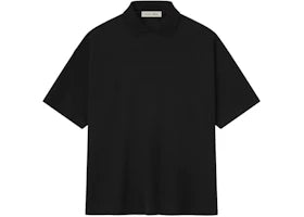 Fear of God Essentials Pique 90's Polo Sleeve Tee Jet Black - vue 360