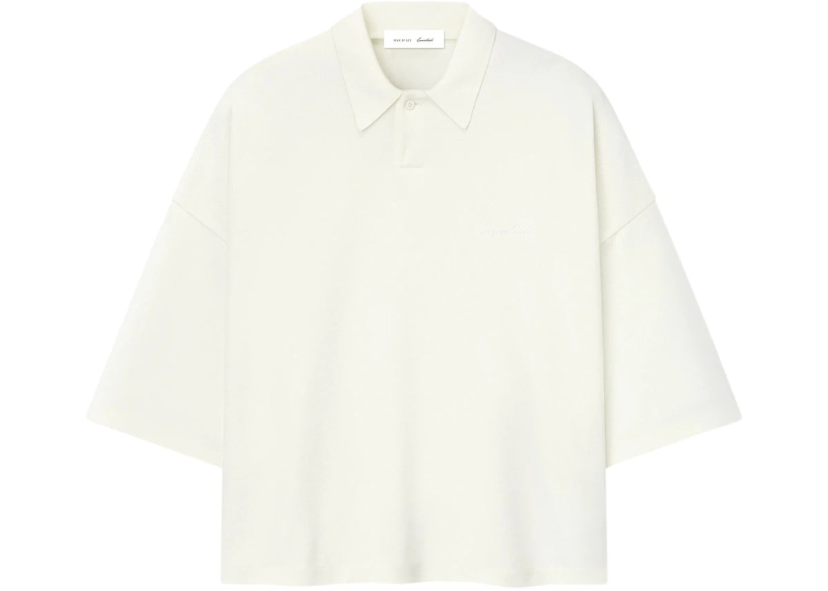 Fear of God Essentials Pique Signature 90's Cropped Polo Ivory - vue secondaire A