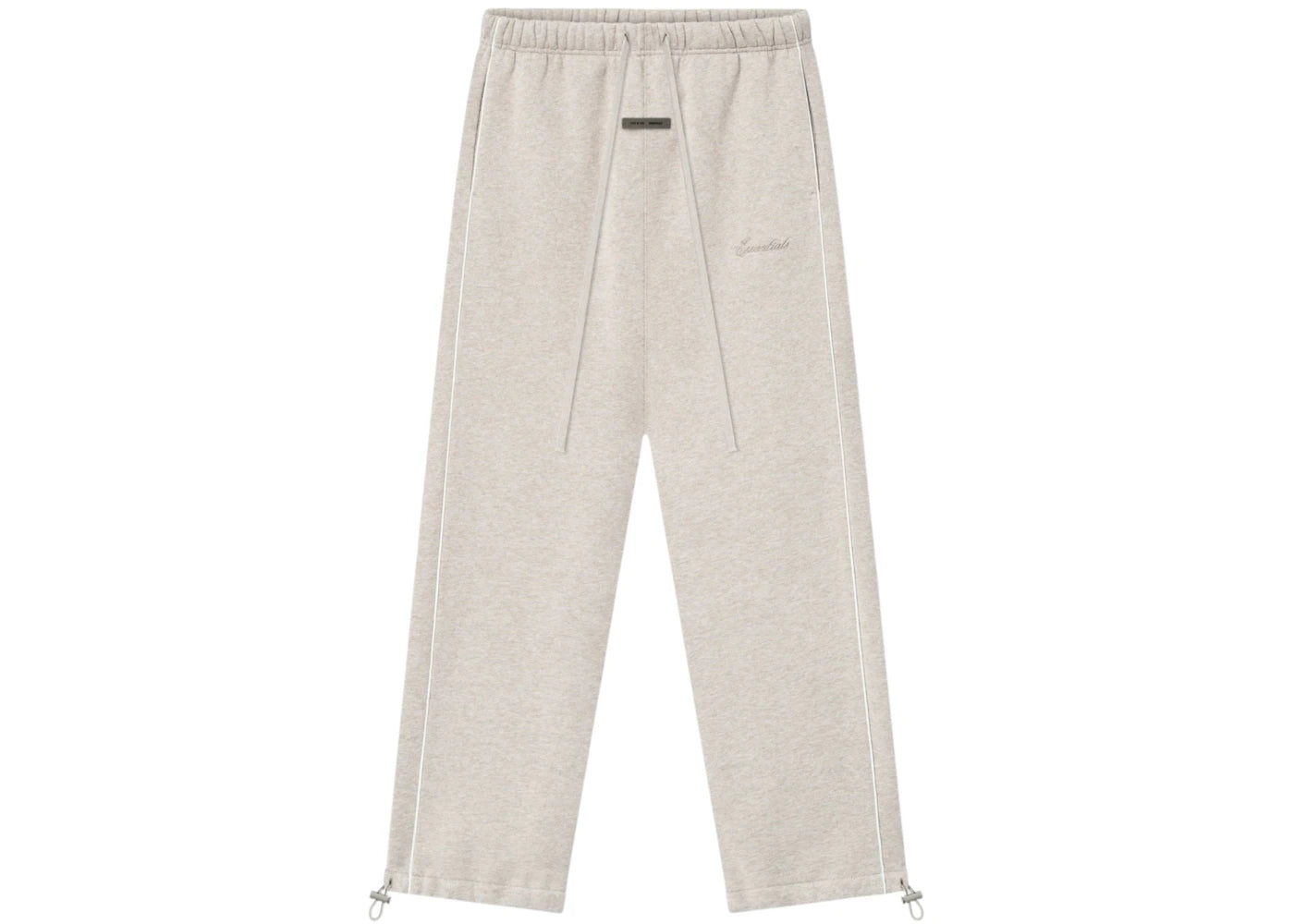 Fear of God Essentials Relaxed Fleece Piping Sweatpant Heather Stone/Cloud White - vue 360