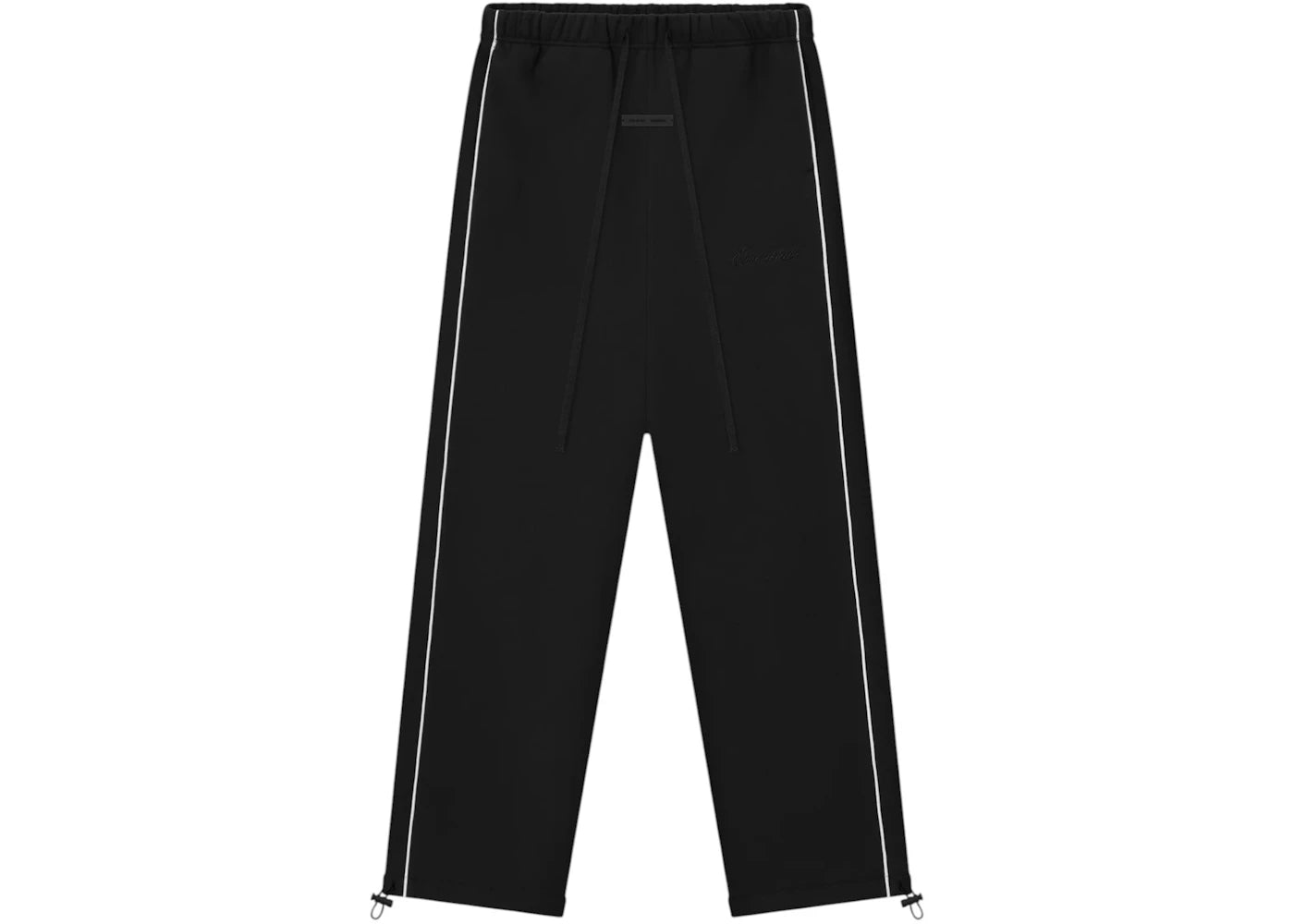 Fear of God Essentials Relaxed Fleece Piping Sweatpant Jet Black/Cloud White