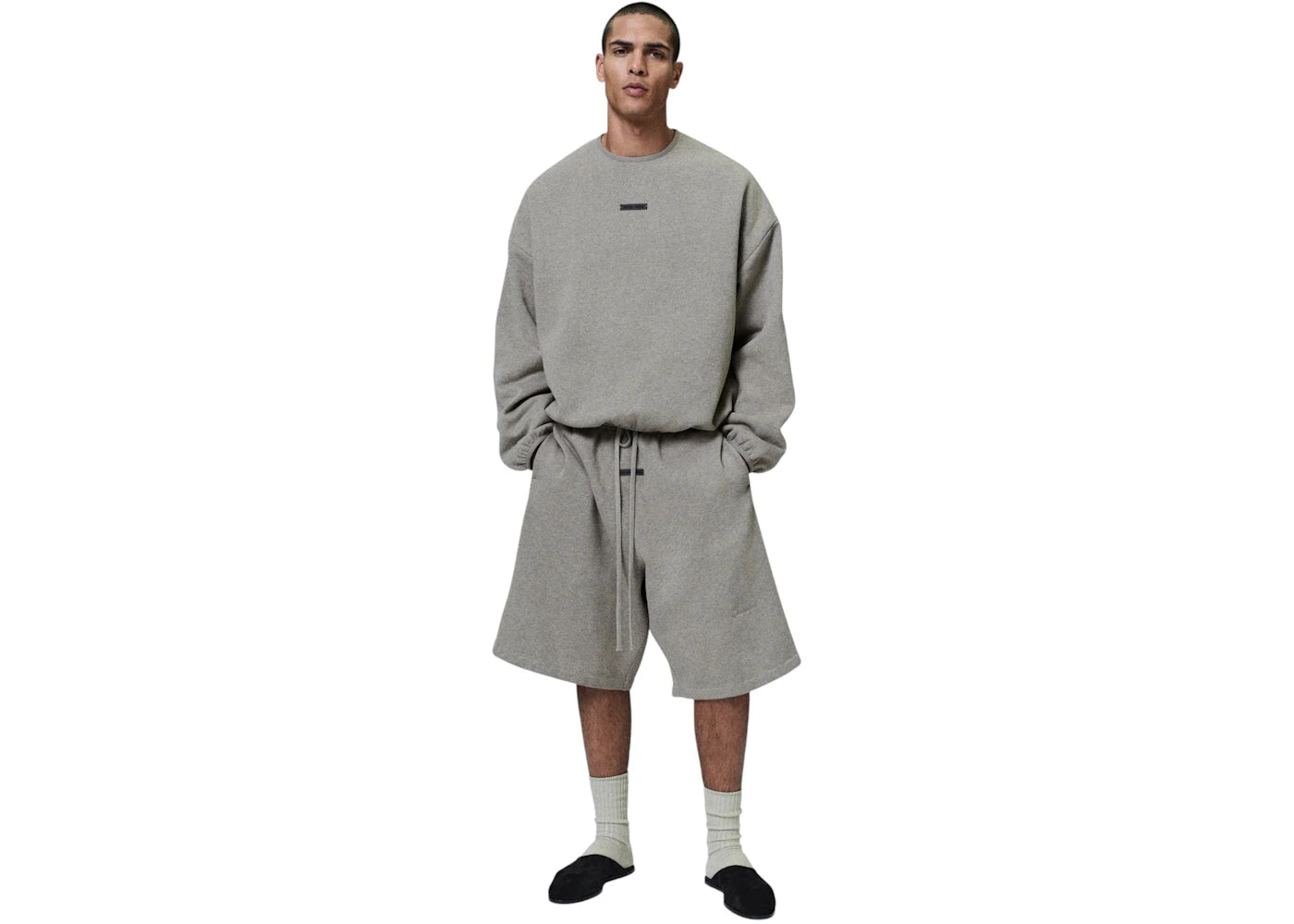 Fear of God Essentials Relaxed Fleece Piping Sweatshort Homestead Heather - vue 360