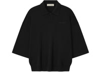 Fear of God Essentials Signature 3/4 Sleeve 90's Knit Polo Vintage Black
