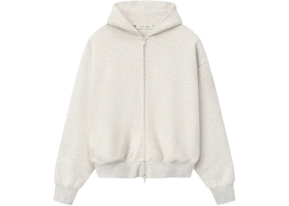 Fear of God Essentials Signature Classic Full Zip Hoodie Oatmeal Heather/Light Heather - apparel view 2
