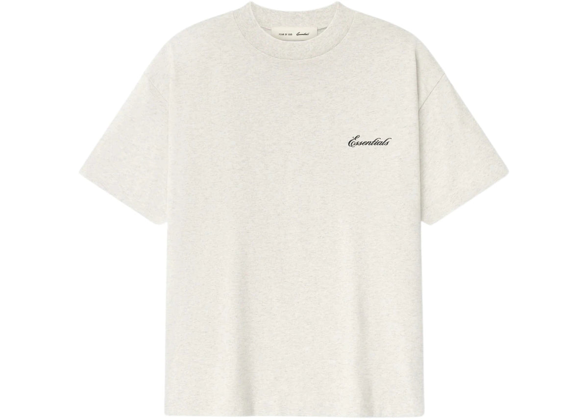 Fear of God Essentials Signature Classic Tee (SS26) in Oatmeal Heather - vue 360