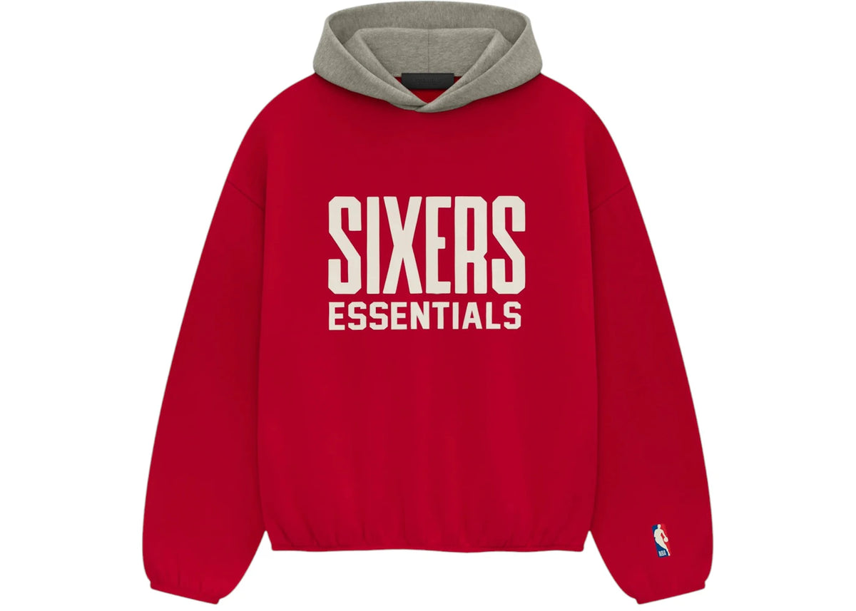 Fear of God Essentials Sixers Hoodie Red - vue 360