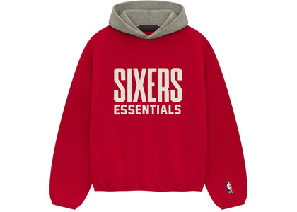 Fear of God Essentials Sixers Hoodie Red - apparel view 2