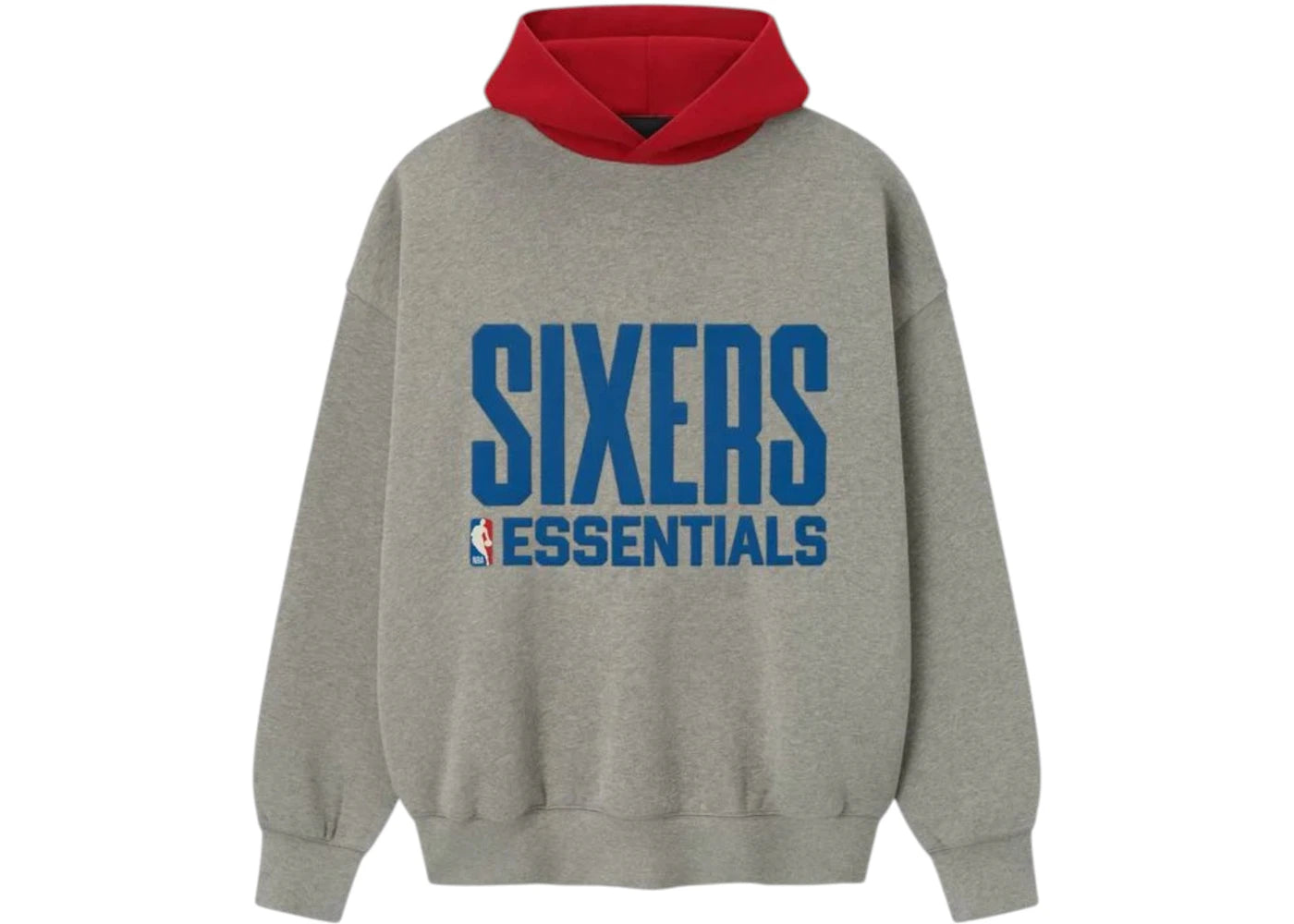 Fear of God Essentials Sixers Sport Hoodie Concrete Heather/Red - vue 360