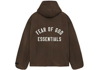 Fear of God Essentials Textured Nylon Hooded Coaches Jacket Brown