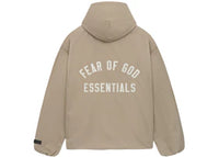 Fear of God Essentials Textured Nylon Hooded Coaches Jacket Desert Sand