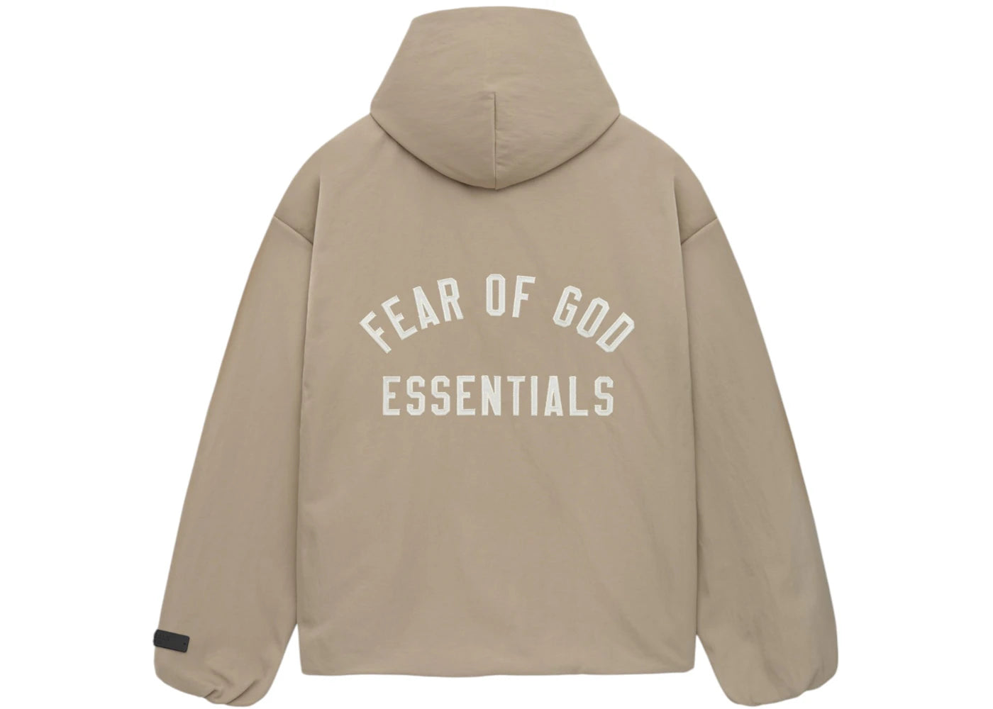 Fear of God Essentials Textured Nylon Hooded Coaches Jacket Desert Sand - vue secondaire A