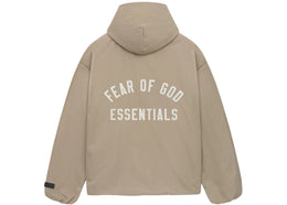Fear of God Essentials Textured Nylon Hooded Coaches Jacket Desert Sand - apparel view 2