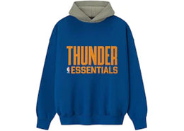 Fear of God Essentials Thunder Sport Hoodie Blue/Concrete Heather - authentic Fear of God apparel