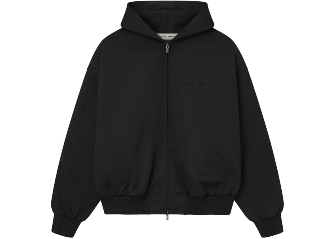 Fear of God Essentials Twill Hooded Bomber Jet Black - vue secondaire A