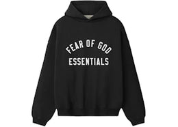 Fear of God Essentials Varsity 90's Hoodie Vintage Black - authentic Fear of God apparel