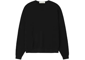Fear of God Essentials Waffle Crewneck 90's Sweater Vintage Black - vue 360