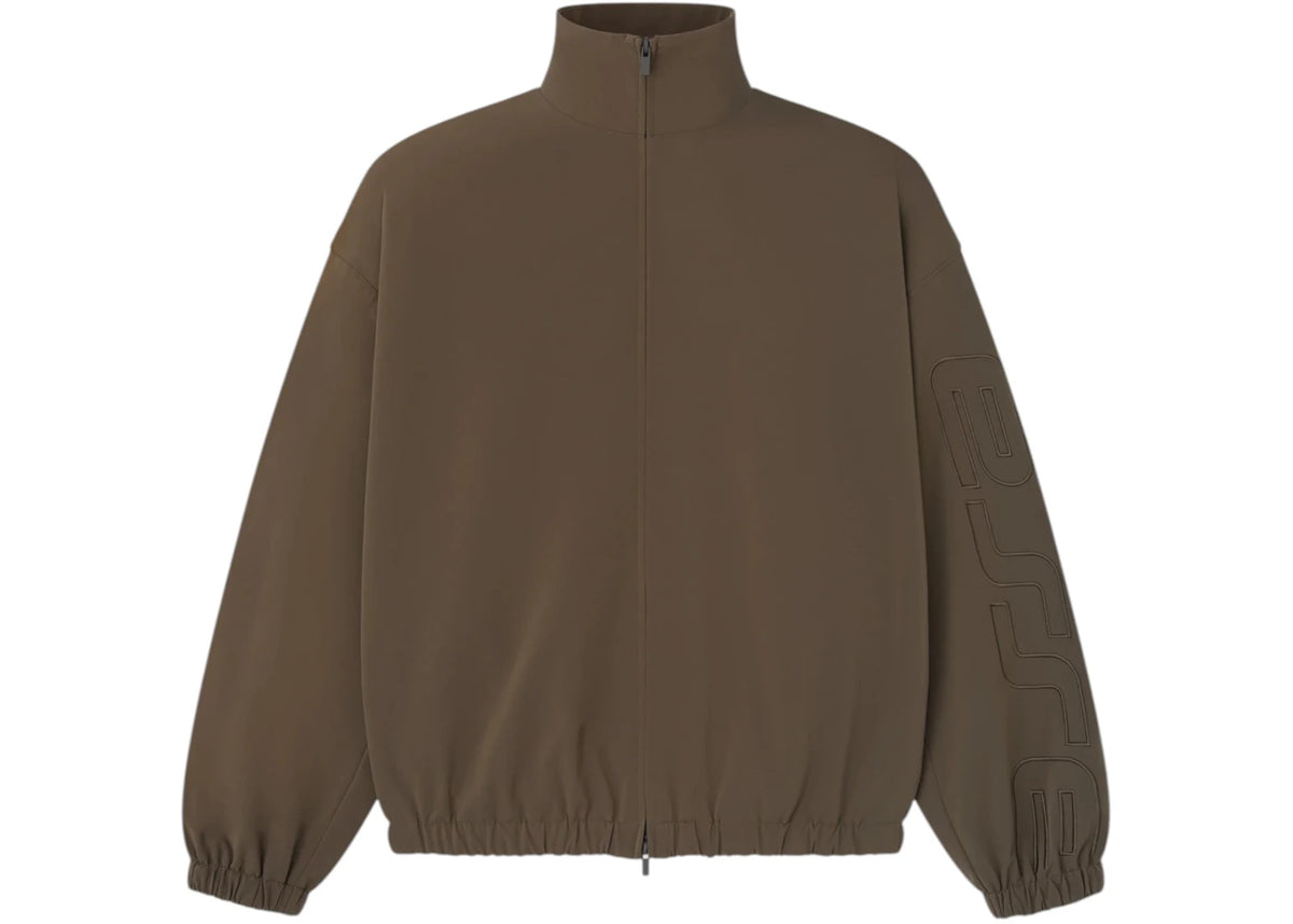 Fear of God Essentials Womens Active Trace Full Zip Track Jacket Brown - vue 360