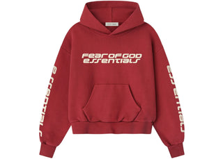 Fear of God Essentials Women's Classic Hoodie Crimson - apparel view 2