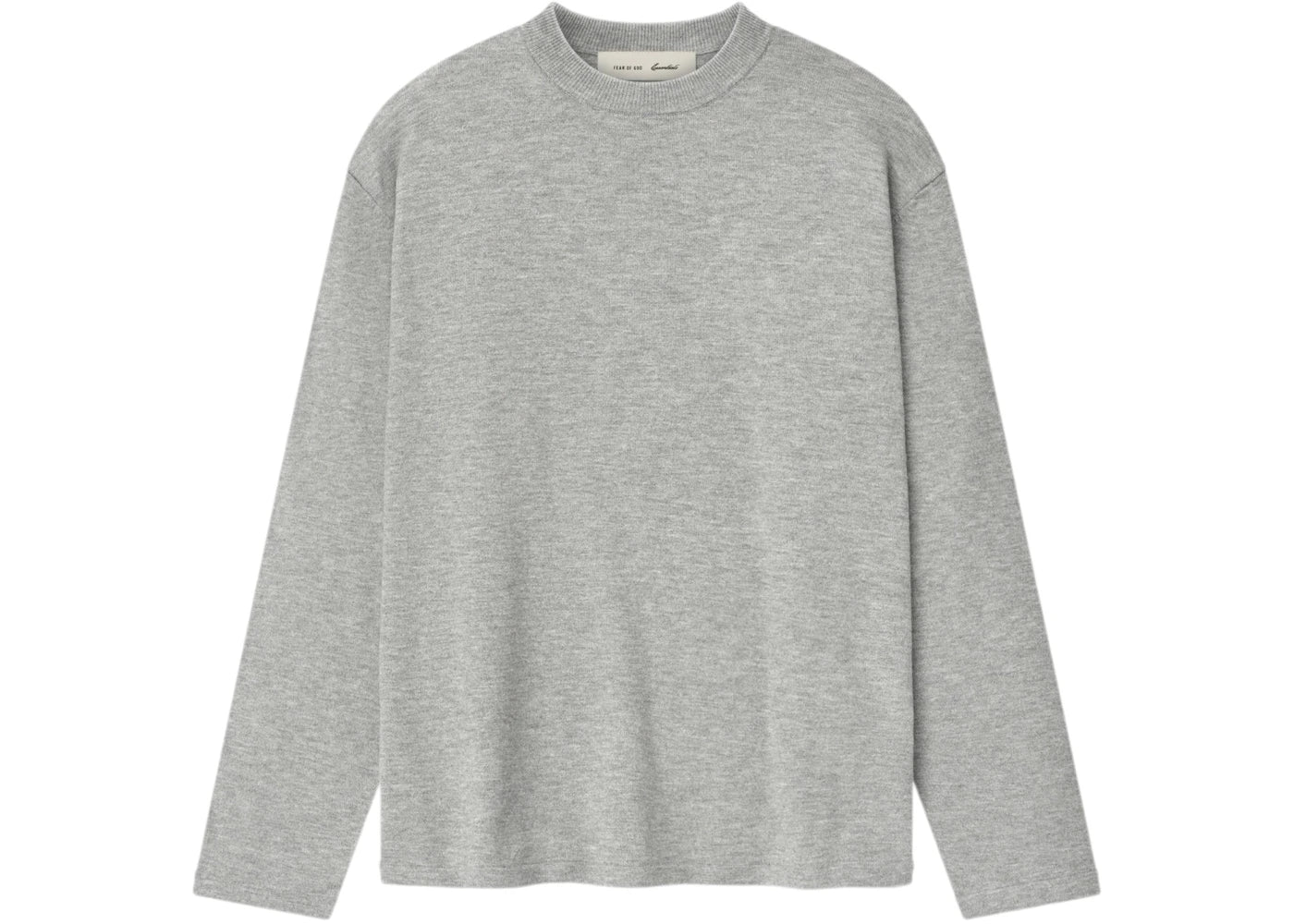 Fear of God Essentials Womens Classic Knit Long Sleeve Tee Concrete Heather - vue secondaire A