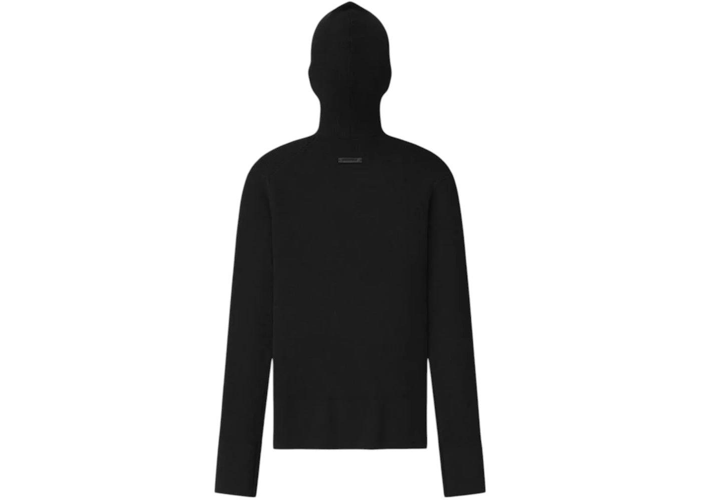Fear of God Essentials Women's Long Sleeve Hooded Rib Top Vintage Black - vue secondaire B