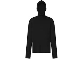 Fear of God Essentials Women's Long Sleeve Hooded Rib Top Vintage Black
